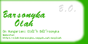 barsonyka olah business card
